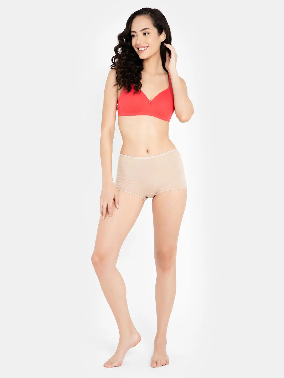 Clovia Padded Non-Wired Full Cup Multiway T-shirt Bra in Orangish Red - Cotton Mesh Blend Leather Blend Suede Blend Clovia Padded Non-Wired Full Cup Multiway T-shirt Bra in Orangish Red - Cotton Mesh Blend Leather Blend Suede Blend