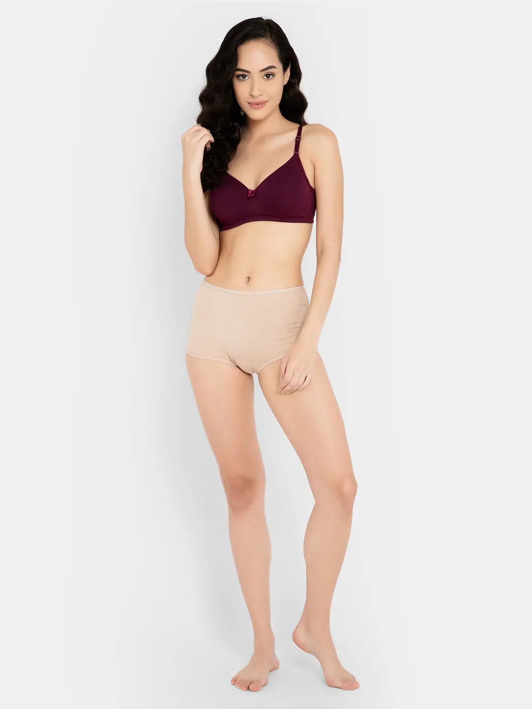 Clovia Padded Non-Wired Full Cup Multiway T-shirt Bra in Wine Colour - Cotton Mesh Blend Leather Blend Suede Blend Clovia Padded Non-Wired Full Cup Multiway T-shirt Bra in Wine Colour - Cotton Mesh Blend Leather Blend Suede Blend