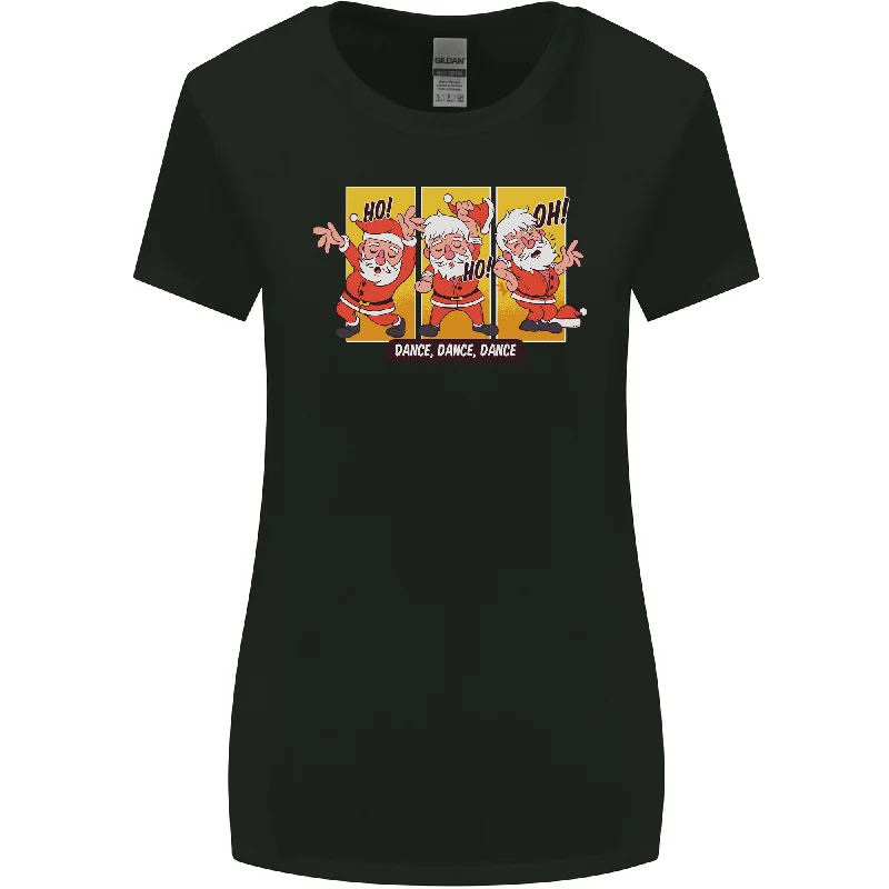Dancing Santa Funny Christmas Dance Xmas Womens Wider Cut T-Shirt Casual Formal Business Dancing Santa Funny Christmas Dance Xmas Womens Wider Cut T-Shirt Casual Formal Business