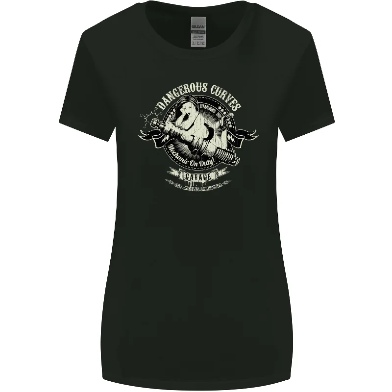 Dangerous Curves Mechanic on Duty Biker Womens Wider Cut T-Shirt Machine Wash Dry Clean Hand Wash Dangerous Curves Mechanic on Duty Biker Womens Wider Cut T-Shirt Machine Wash Dry Clean Hand Wash