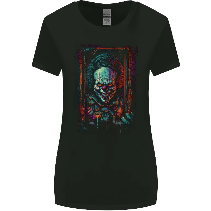 Dark Evil Clown Halloween Womens Wider Cut T-Shirt Lace Blend Ribbed Blend Corduroy Blend Dark Evil Clown Halloween Womens Wider Cut T-Shirt Lace Blend Ribbed Blend Corduroy Blend