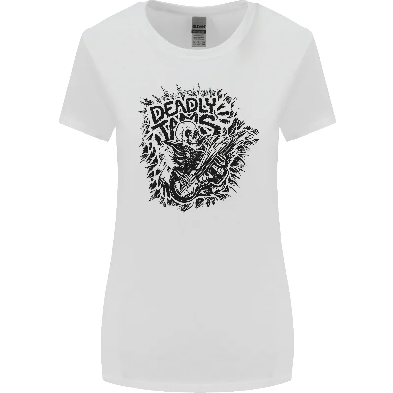 Deadly Tams Guitar Guitarist Rock Metal Punk Womens Wider Cut T-Shirt Graphic T-Shirt Round Neck Polyester Deadly Tams Guitar Guitarist Rock Metal Punk Womens Wider Cut T-Shirt Graphic T-Shirt Round Neck Polyester