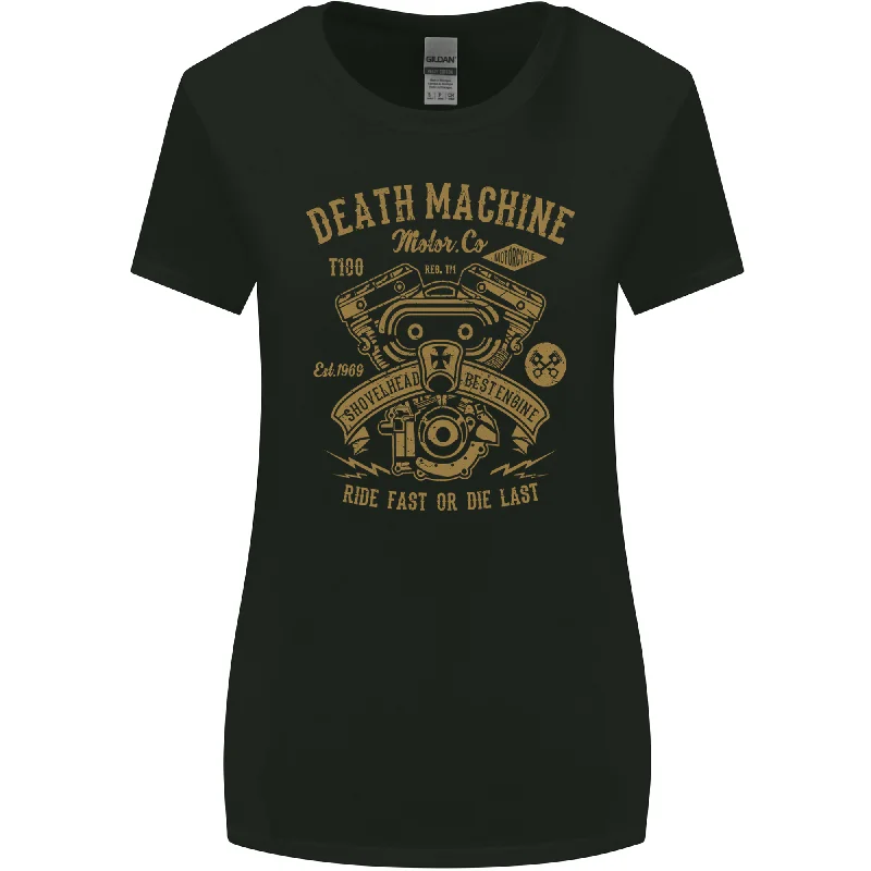 Death Machine Motorcycle Motorbike Biker Womens Wider Cut T-Shirt Jersey Fabric Tulle Fabric Batik Fabric Death Machine Motorcycle Motorbike Biker Womens Wider Cut T-Shirt Jersey Fabric Tulle Fabric Batik Fabric