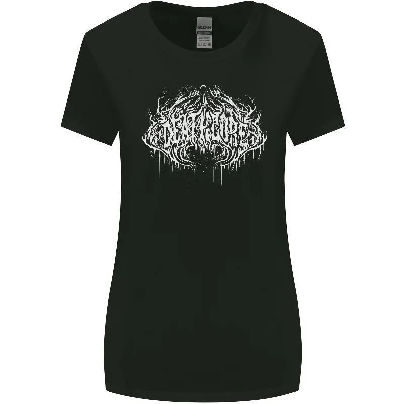 Deathcore Extreme Metal Music Womens Wider Cut T-Shirt Polka Dot Checkered Tartan