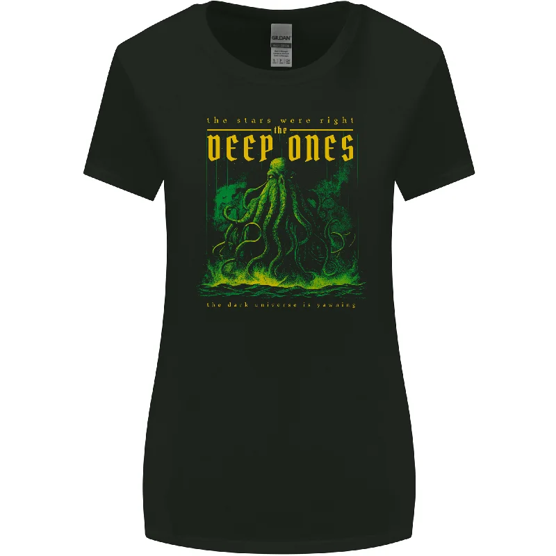 Deep Ones Cthulhu Kraken Octopus Womens Wider Cut T-Shirt Knit Fabric Woven Fabric Fleece Fabric Deep Ones Cthulhu Kraken Octopus Womens Wider Cut T-Shirt Knit Fabric Woven Fabric Fleece Fabric