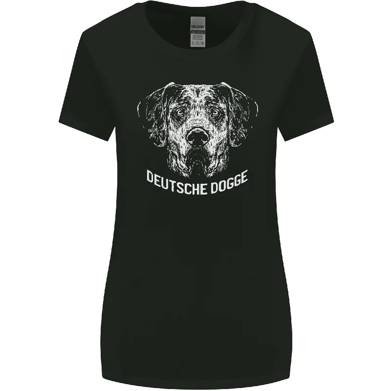 Deutsche Dogge Great Dane Dog Womens Wider Cut T-Shirt Solid Print Embellished