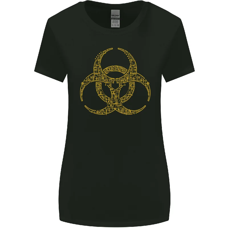 Digital Biohazard Gaming Gamer Zombie Womens Wider Cut T-Shirt Denim Fabric Leather Fabric Suede Fabric Digital Biohazard Gaming Gamer Zombie Womens Wider Cut T-Shirt Denim Fabric Leather Fabric Suede Fabric