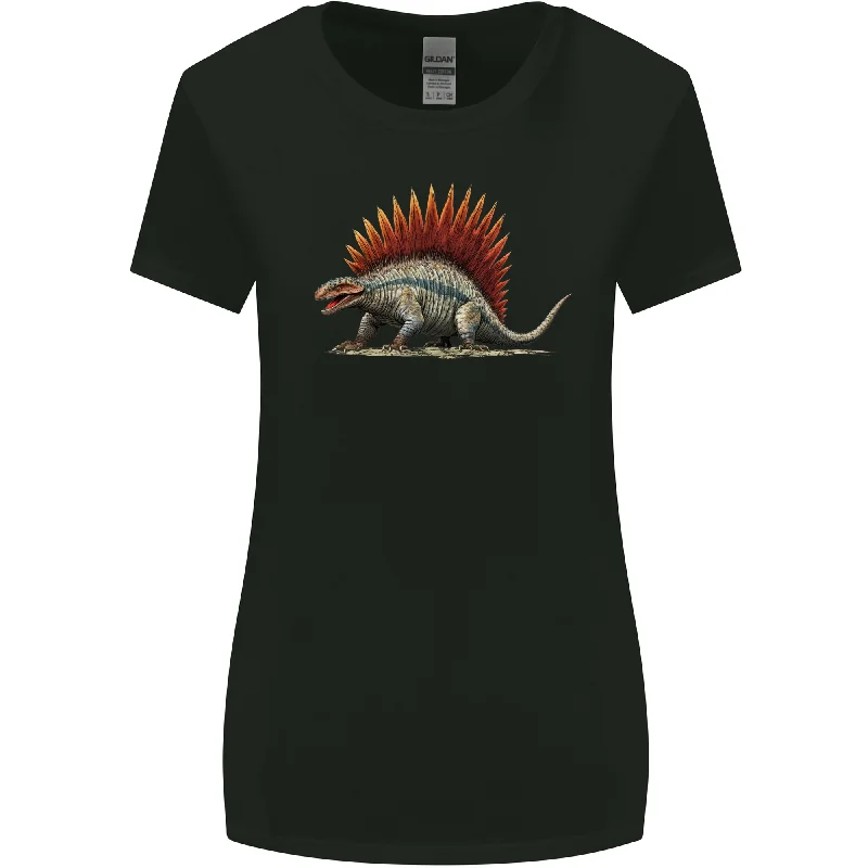 Dimetrodon Dinosaur Womens Wider Cut T-Shirt Lace Blend Ribbed Blend Corduroy Blend