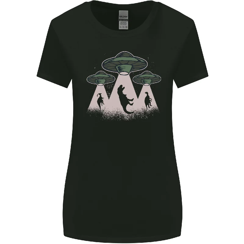 Dinosaur Abduction Funny Alien T-Rex UFO Womens Wider Cut T-Shirt Plaid T-Shirt Polka Dot Checkered Dinosaur Abduction Funny Alien T-Rex UFO Womens Wider Cut T-Shirt Plaid T-Shirt Polka Dot Checkered