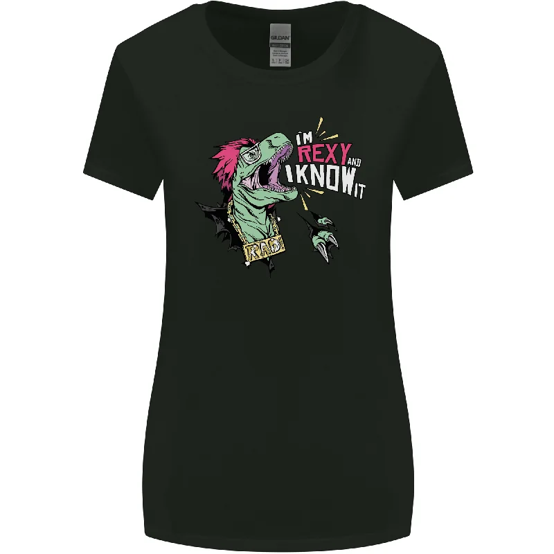 Dinosaurs T-Rex Im Rexy and I Know It Sexy Womens Wider Cut T-Shirt Anti-Pilling Machine Wash Handmade Dinosaurs T-Rex Im Rexy and I Know It Sexy Womens Wider Cut T-Shirt Anti-Pilling Machine Wash Handmade