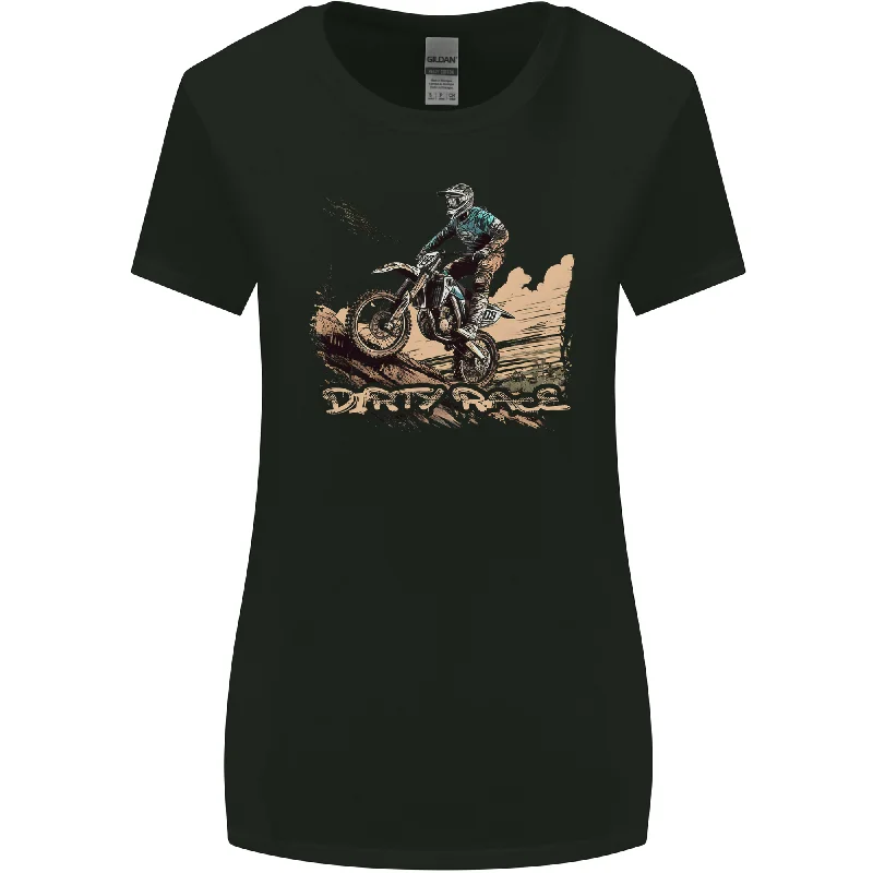 Dirty Race Motocross MotoX Dirt Bike Womens Wider Cut T-Shirt Seamless Knitted Crochet Dirty Race Motocross MotoX Dirt Bike Womens Wider Cut T-Shirt Seamless Knitted Crochet