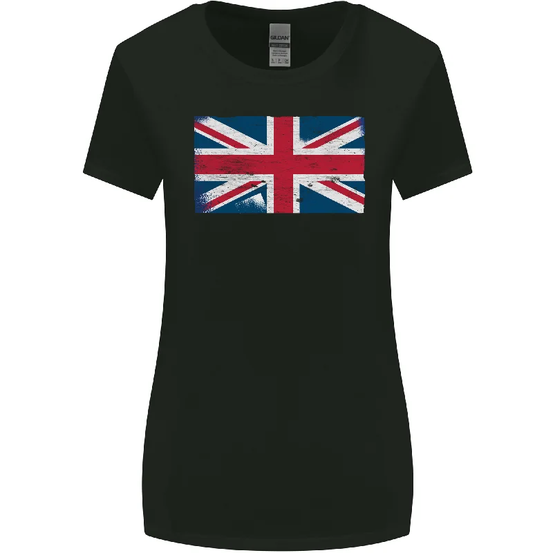 Distressed Union Jack Flag Great Britain Womens Wider Cut T-Shirt Elegant Classic Vintage Distressed Union Jack Flag Great Britain Womens Wider Cut T-Shirt Elegant Classic Vintage