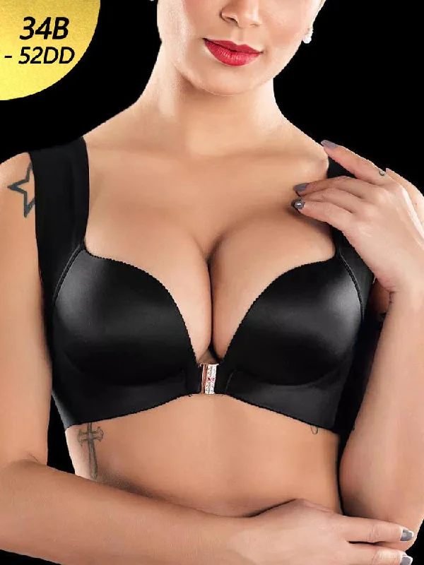 Front Closure T-shirt Wireless Bras Elasticated Padded Insulated