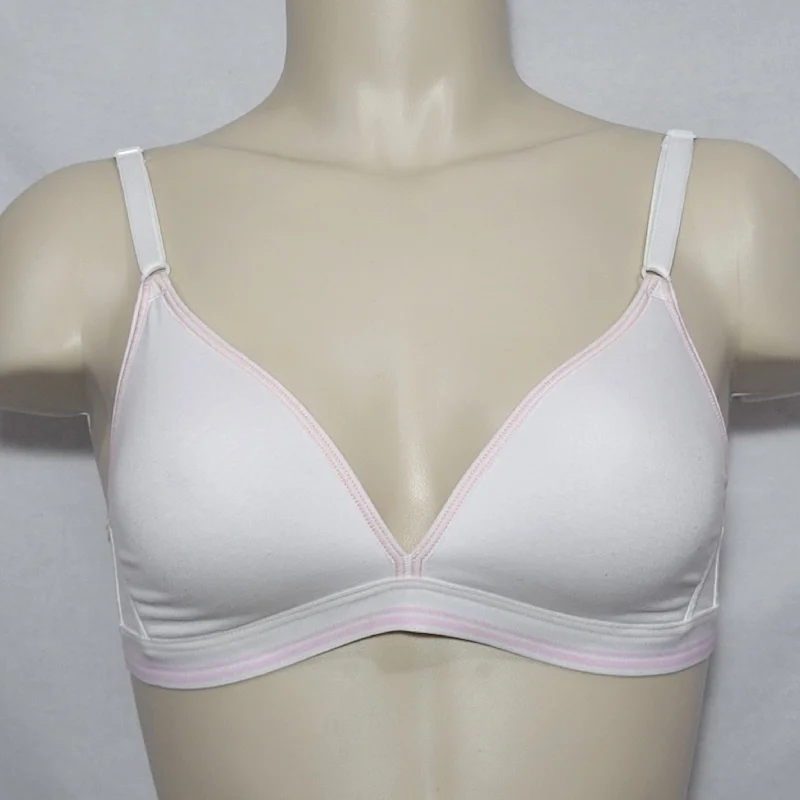 Hanes HC47 Cotton Stretch Wire Free T-Shirt Bra 36C White & Pink NWT Print Jacquard Patchwork Hanes HC47 Cotton Stretch Wire Free T-Shirt Bra 36C White & Pink NWT Print Jacquard Patchwork