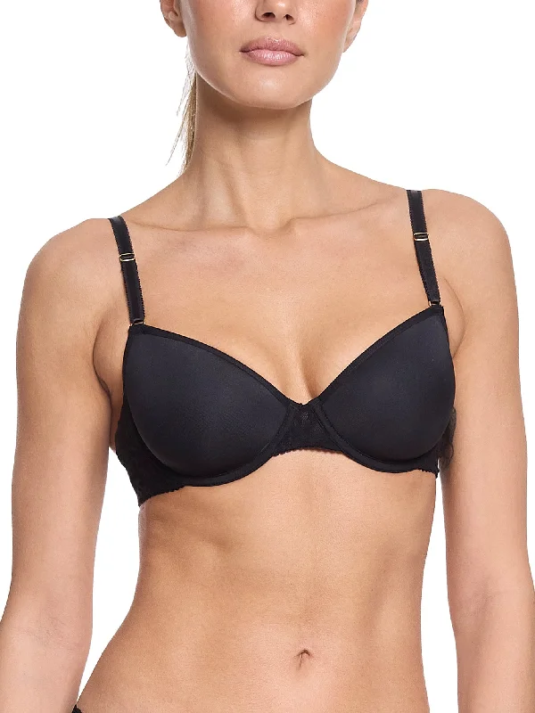 Signature Lace T-Shirt Bra Black Spandex Blend Rayon Blend Denim Blend