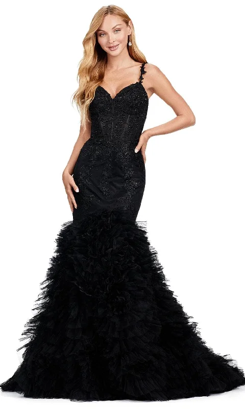 Ashley Lauren 11475 - Ruffled Flare Prom Dress