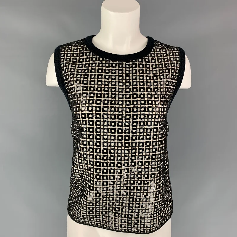 GIAMBATTISTA VALLI Size S Black Polyester Blend Sequined Tank Dress Top
