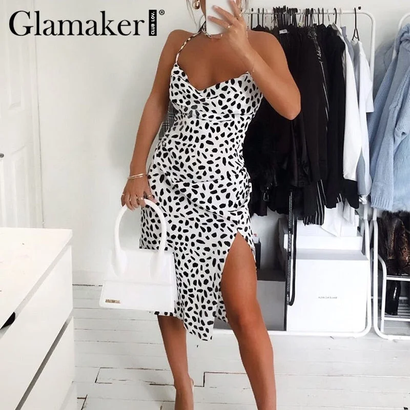 Women's Elegant Evening Summer Dress with Thigh-high Split