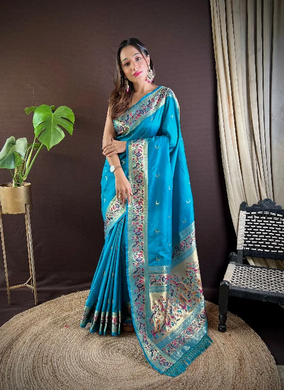 Women Party Wear Designer Heavy Jari Worked Paithani Silk Saree With Un Stitched Blouse Elegant Silk Blouse Women Party Wear Designer Heavy Jari Worked Paithani Silk Saree With Un Stitched Blouse Elegant Silk Blouse