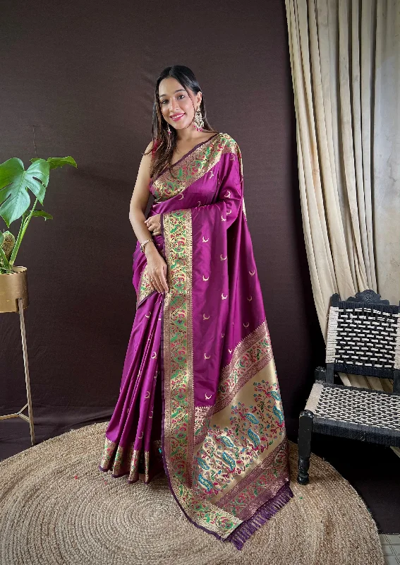 Women Party Wear Designer Heavy Jari Worked Paithani Silk Saree With Un Stitched Blouse Smart Casual Blouse Women Party Wear Designer Heavy Jari Worked Paithani Silk Saree With Un Stitched Blouse Smart Casual Blouse