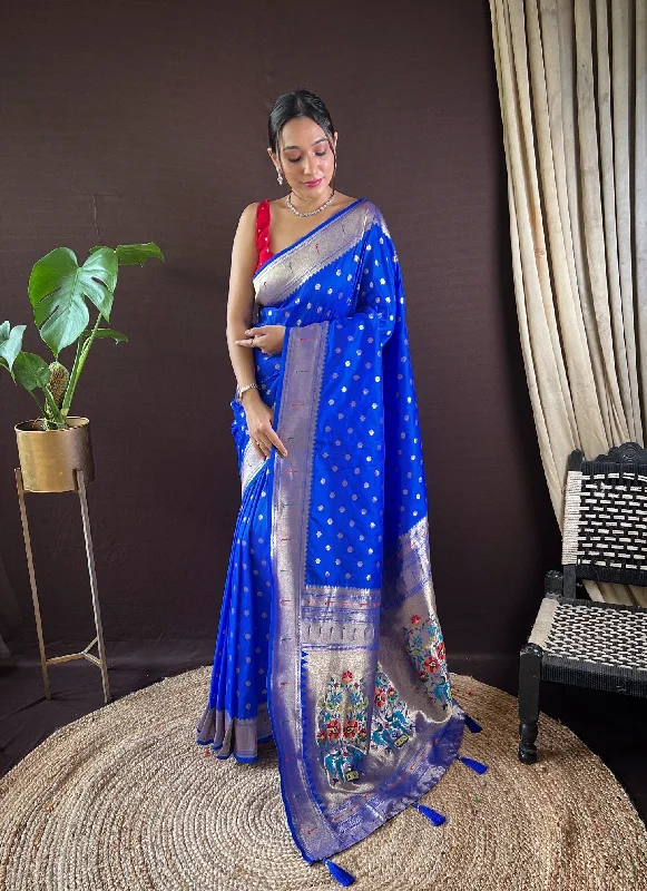 Women Party Wear Designer Heavy Jari Worked Paithani Silk Saree With Un Stitched Blouse Smart Business Blouse Women Party Wear Designer Heavy Jari Worked Paithani Silk Saree With Un Stitched Blouse Smart Business Blouse