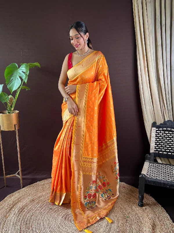 Women Party Wear Designer Heavy Jari Worked Paithani Silk Saree With Un Stitched Blouse Soft Modal Blouse Women Party Wear Designer Heavy Jari Worked Paithani Silk Saree With Un Stitched Blouse Soft Modal Blouse