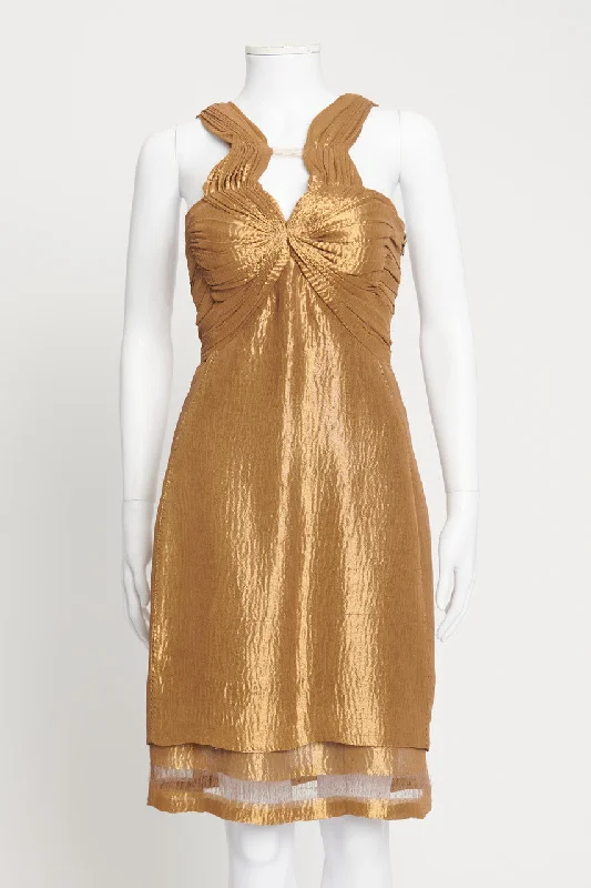 Fall 2006 Iridescent Golden Preowned Knee Length Dress