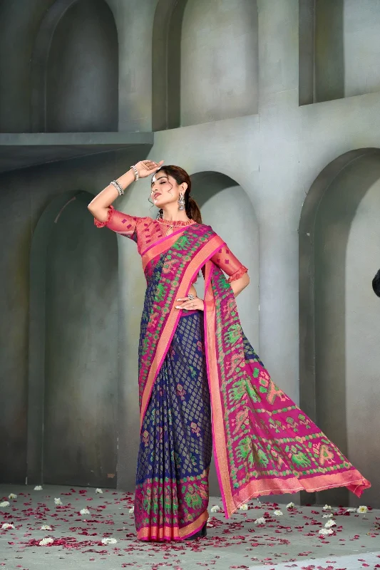 Women Casual Wear Printed Brasso Silk Saree With Un Stitched Blouse Floral Chiffon Blouse Women Casual Wear Printed Brasso Silk Saree With Un Stitched Blouse Floral Chiffon Blouse