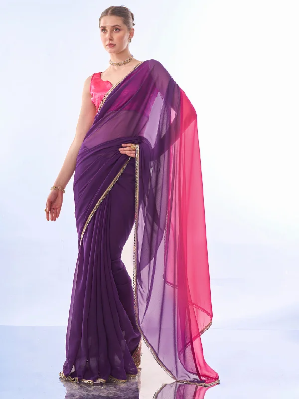 Women Party Wear Printed Georgette Saree With Un Stitched Blouse Feminine Satin Blouse Women Party Wear Printed Georgette Saree With Un Stitched Blouse Feminine Satin Blouse