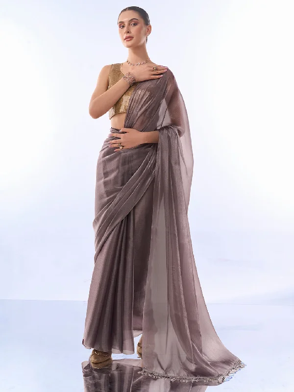 Women Party Wear Printed Premium Organza Saree With Un Stitched Blouse Feminine Ruffle Blouse Women Party Wear Printed Premium Organza Saree With Un Stitched Blouse Feminine Ruffle Blouse