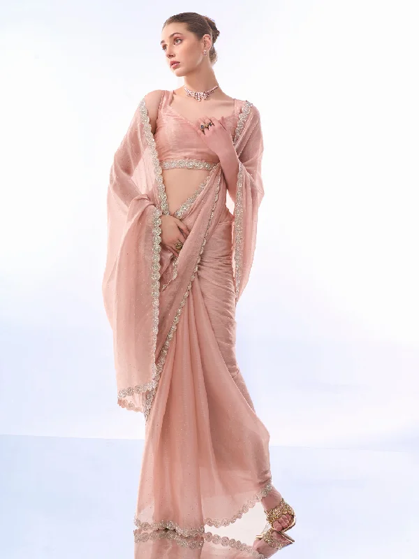 Women Party Wear Printed Premium Organza Saree With Un Stitched Blouse Satin Bow Blouse Women Party Wear Printed Premium Organza Saree With Un Stitched Blouse Satin Bow Blouse