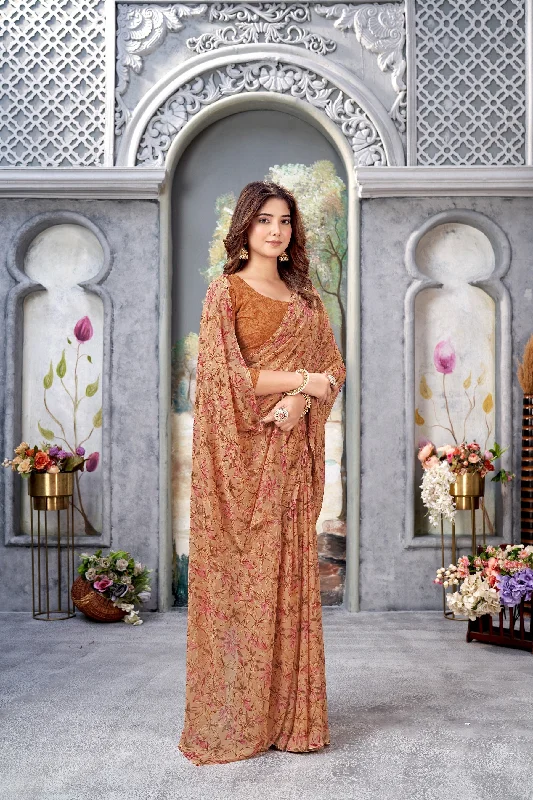 Women Casual Wear Printed Weight Less Saree With Un Stitched Blouse Boho Chic Blouse Women Casual Wear Printed Weight Less Saree With Un Stitched Blouse Boho Chic Blouse