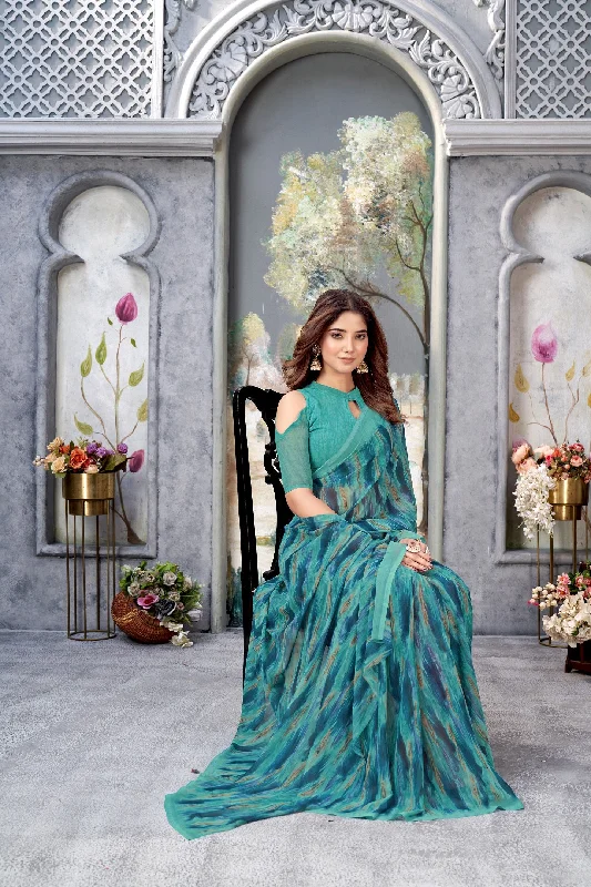 Women Casual Wear Printed Weight Less Saree With Un Stitched Blouse Versatile Layering Blouse Women Casual Wear Printed Weight Less Saree With Un Stitched Blouse Versatile Layering Blouse