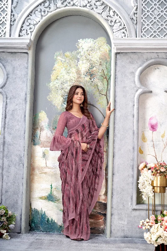 Women Casual Wear Printed Weight Less Saree With Un Stitched Blouse Satin Bow Blouse Women Casual Wear Printed Weight Less Saree With Un Stitched Blouse Satin Bow Blouse