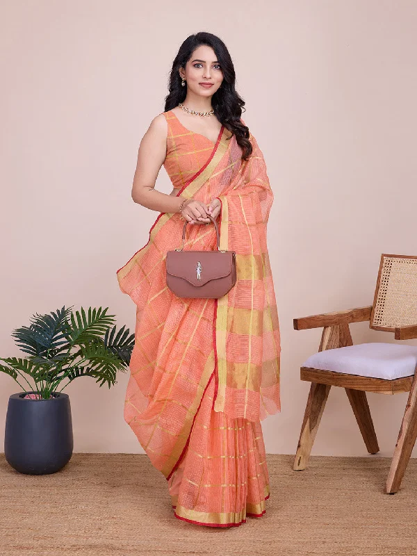 Women Casual Wear Designer Kota Doriya(Semi Cotton) Soft Silk Saree With Un Stitched Blouse Business Casual Blouse Women Casual Wear Designer Kota Doriya(Semi Cotton) Soft Silk Saree With Un Stitched Blouse Business Casual Blouse