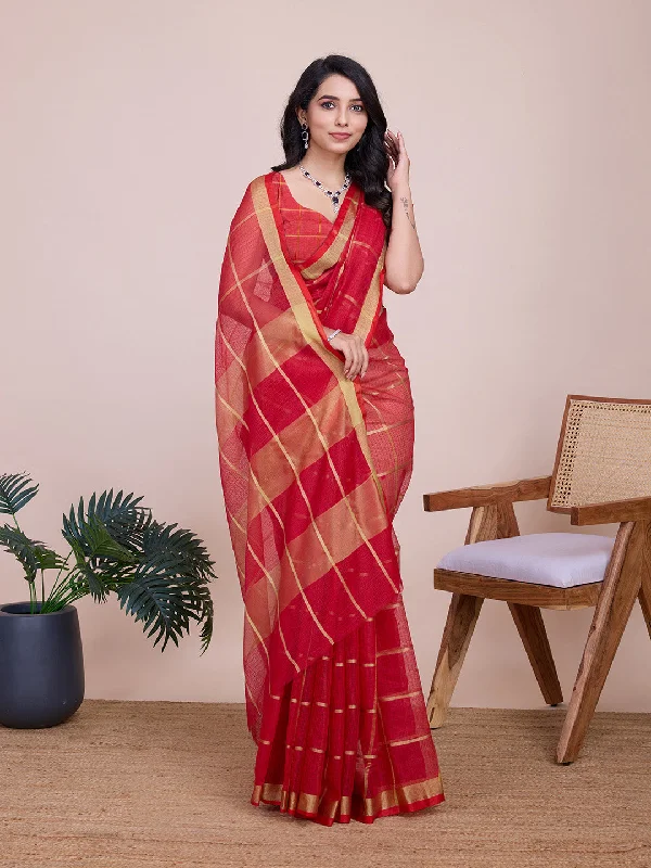 Women Casual Wear Designer Kota Doriya(Semi Cotton) Soft Silk Saree With Un Stitched Blouse Embroidered Cotton Blouse Women Casual Wear Designer Kota Doriya(Semi Cotton) Soft Silk Saree With Un Stitched Blouse Embroidered Cotton Blouse