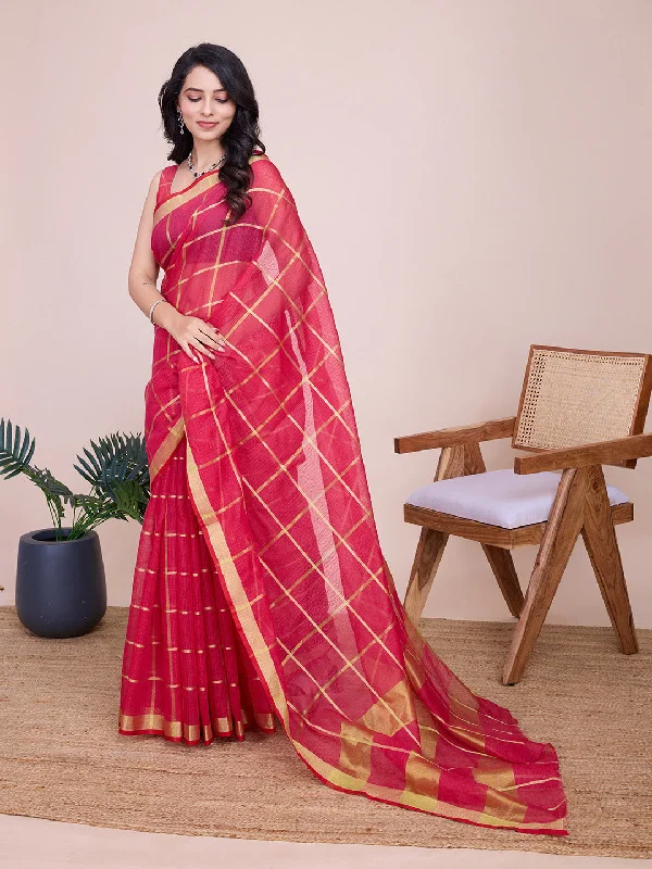 Women Casual Wear Designer Kota Doriya(Semi Cotton) Soft Silk Saree With Un Stitched Blouse Lightweight Tunic Blouse Women Casual Wear Designer Kota Doriya(Semi Cotton) Soft Silk Saree With Un Stitched Blouse Lightweight Tunic Blouse