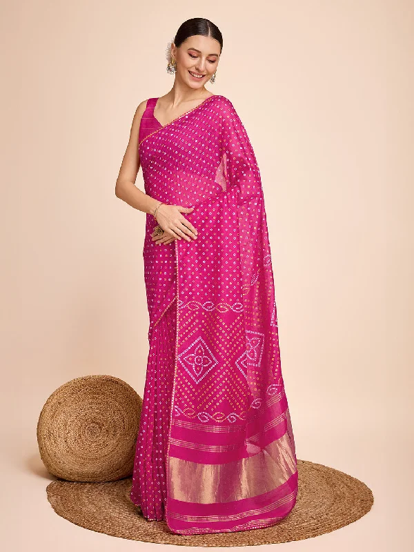 Women Party Wear Semi Cotton Silk Saree With Un Stitched Blouse Side Tie Blouse