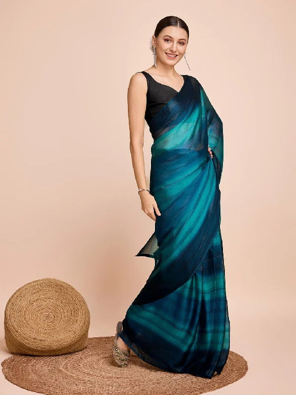 Women Casual Wear Digital Printed Chiffon Silk Saree With Un Stitched Blouse Feminine Puff Blouse Women Casual Wear Digital Printed Chiffon Silk Saree With Un Stitched Blouse Feminine Puff Blouse