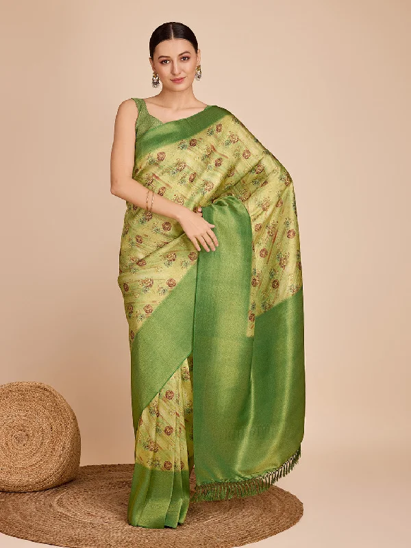 Women Party Wear Semi Kanjivaram Silk Ready To Wear Saree With Un Stitched Blouse(Size Up To 42) Pastel Color Blouse Women Party Wear Semi Kanjivaram Silk Ready To Wear Saree With Un Stitched Blouse(Size Up To 42) Pastel Color Blouse