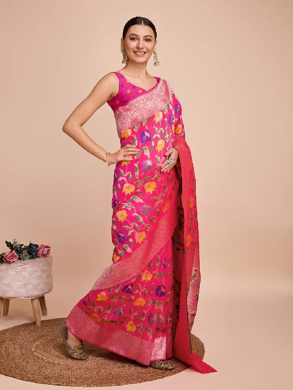 Women Party Wear Jari Weaving Paithani Silk Saree With Un Stitched Blouse Office-Ready Blouse Women Party Wear Jari Weaving Paithani Silk Saree With Un Stitched Blouse Office-Ready Blouse