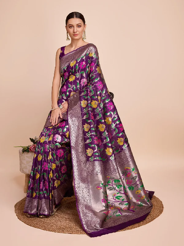 Women Party Wear Jari Weaving Paithani Silk Saree With Un Stitched Blouse Backless Summer Blouse Women Party Wear Jari Weaving Paithani Silk Saree With Un Stitched Blouse Backless Summer Blouse
