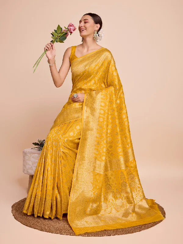 Women Party Wear Gold Jari Weaving Pure Silk Saree With Un Stitched Blouse Chic Square Blouse Women Party Wear Gold Jari Weaving Pure Silk Saree With Un Stitched Blouse Chic Square Blouse