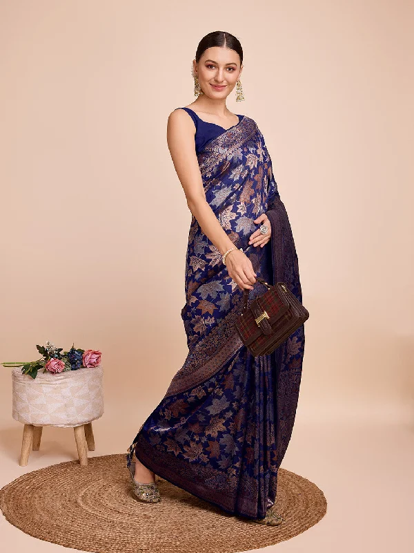 Women Party Wear Double Jari Weaving Pure Silk Saree With Un Stitched Blouse Feminine Puff Blouse Women Party Wear Double Jari Weaving Pure Silk Saree With Un Stitched Blouse Feminine Puff Blouse