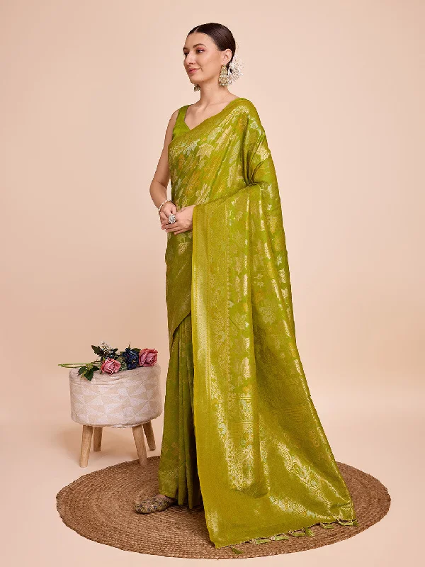 Women Party Wear Double Jari Weaving Pure Silk Saree With Un Stitched Blouse Wrap Front Blouse Women Party Wear Double Jari Weaving Pure Silk Saree With Un Stitched Blouse Wrap Front Blouse