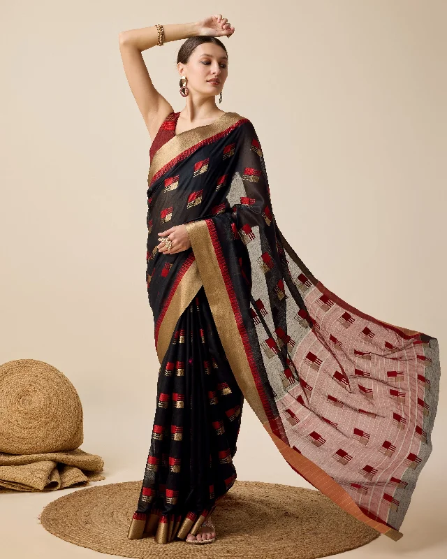 Women Party Wear Designer Semi Cotton Soft Silk Saree With Un Stitched Blouse Sleeveless Summer Blouse Women Party Wear Designer Semi Cotton Soft Silk Saree With Un Stitched Blouse Sleeveless Summer Blouse