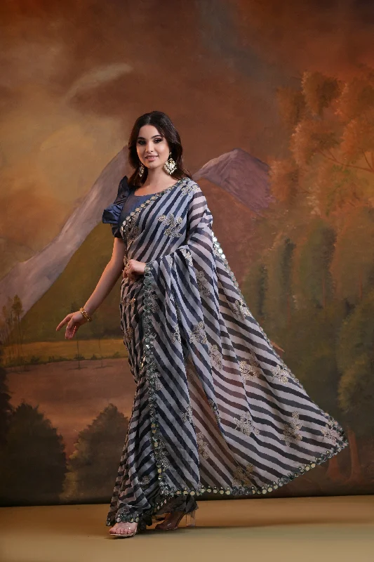 Women Party Wear Laheria Print Georgette Saree With Un Stitched Blouse Soft Knit Blouse Women Party Wear Laheria Print Georgette Saree With Un Stitched Blouse Soft Knit Blouse