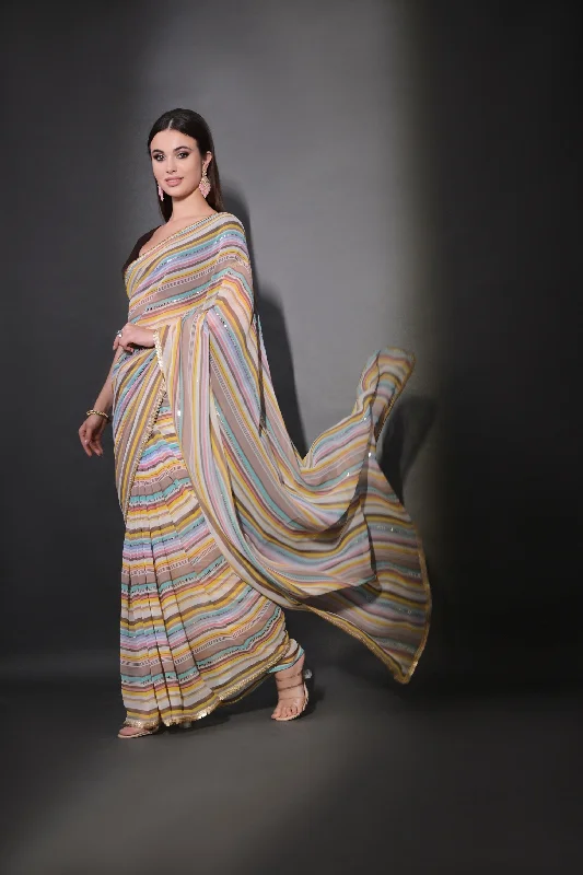 Women Party Wear Laheria Print Georgette Saree With Un Stitched Blouse Loose Fit Blouse Women Party Wear Laheria Print Georgette Saree With Un Stitched Blouse Loose Fit Blouse