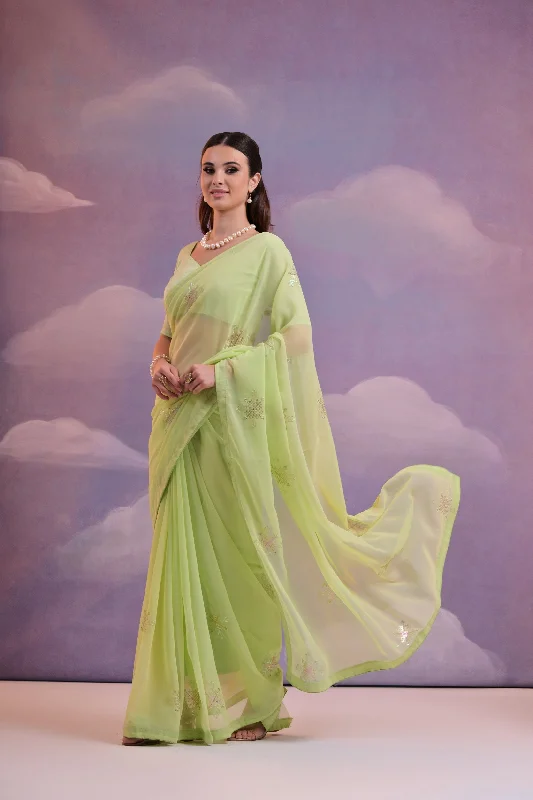 Women Party Wear Sequence Embroidery Worked Georgette Saree With Un Stitched Blouse Airy Cotton Blouse Women Party Wear Sequence Embroidery Worked Georgette Saree With Un Stitched Blouse Airy Cotton Blouse
