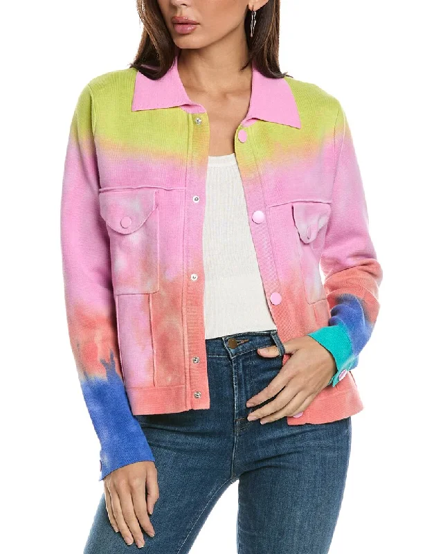 WISPR Gradient Silk-Blend Shacket Playful Puff Blouse